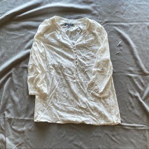 3/4 sleeve flowered blouse